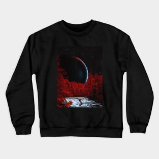 The Red Forest - Space Collage, Retro Futurism, Sci-Fi Crewneck Sweatshirt